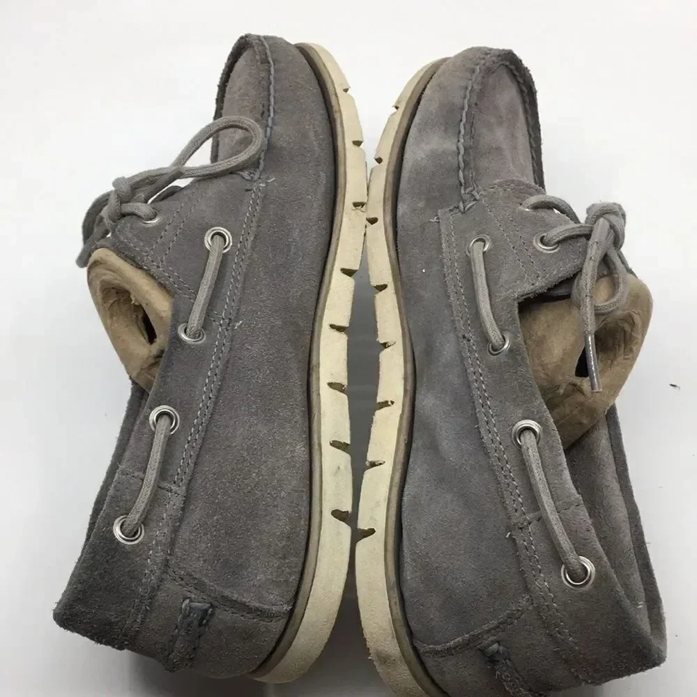 Timberland Gray Suede Boat Shoes Loafers with SensorFlex Technology size 9